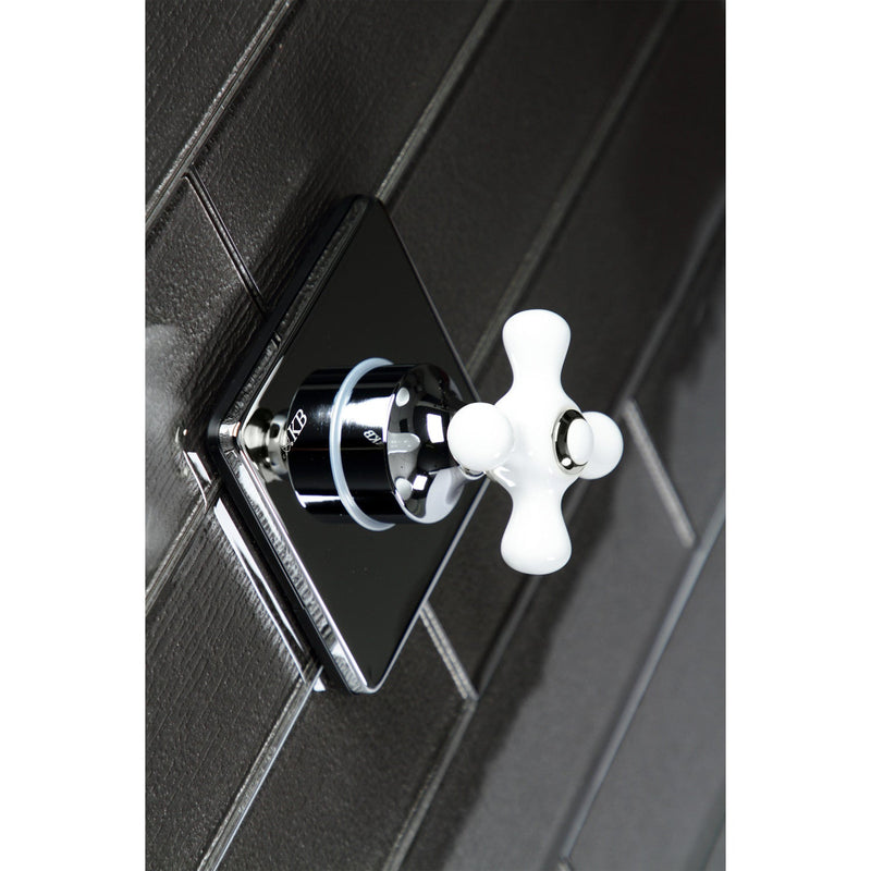 Single-Handle Three-Way Diverter Valve with Square Trim Kit