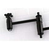 Restoration Two-Handle 1-Hole Wall Mount Pot Filler Faucet