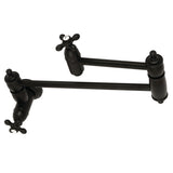 Restoration Two-Handle 1-Hole Wall Mount Pot Filler Faucet