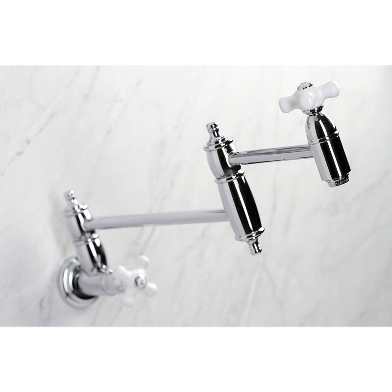 Restoration Two-Handle 1-Hole Wall Mount Pot Filler Faucet