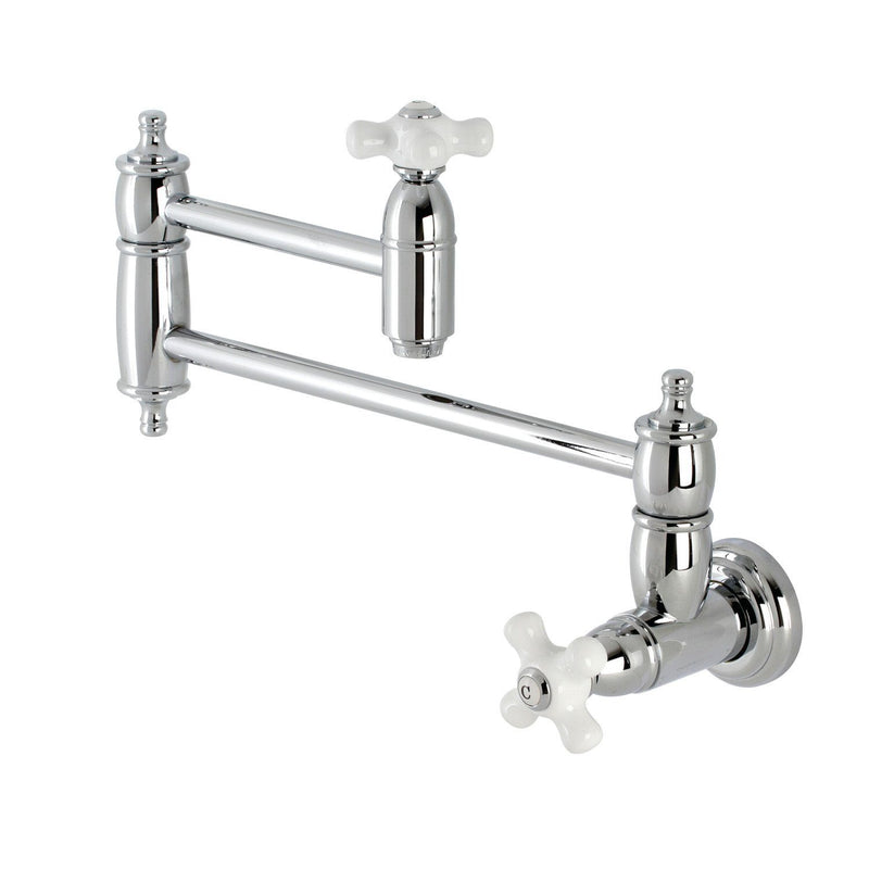 Restoration Two-Handle 1-Hole Wall Mount Pot Filler Faucet