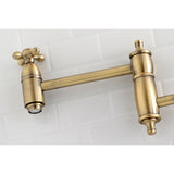 Restoration Two-Handle 1-Hole Wall Mount Pot Filler Faucet