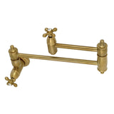 Restoration Two-Handle 1-Hole Wall Mount Pot Filler Faucet