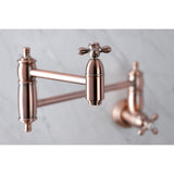Restoration Two-Handle 1-Hole Wall Mount Pot Filler Faucet