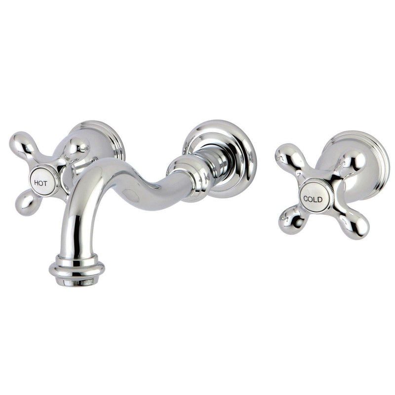 Vintage Double-Handle 3-Hole Wall Mount Bathroom Faucet
