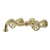 Belknap Double-Handle 3-Hole Wall Mount Bathroom Faucet