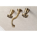 Belknap Double-Handle 3-Hole Wall Mount Bathroom Faucet