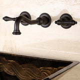Vintage Two-Handle 3-Hole Wall Mount Bathroom Faucet