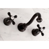 Vintage Two-Handle 3-Hole Wall Mount Bathroom Faucet