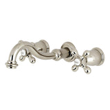 Vintage Double-Handle 3-Hole Wall Mount Bathroom Faucet