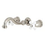 Vintage Double-Handle 3-Hole Wall Mount Bathroom Faucet