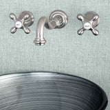Vintage Double-Handle 3-Hole Wall Mount Bathroom Faucet