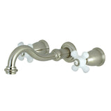 Vintage Two-Handle 3-Hole Wall Mount Bathroom Faucet