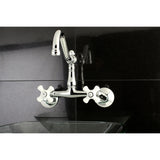 Vintage Two-Handle 2-Hole Wall Mount Kitchen Faucet