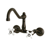 Vintage Two-Handle 2-Hole Wall Mount Kitchen Faucet