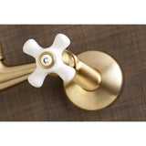 Vintage Double-Handle 2-Hole Wall-Mount Bridge Kitchen Faucet