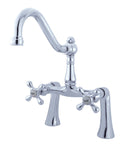 Restoration Two-Handle 2-Hole Deck Mount Clawfoot Tub Faucet