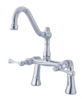 Restoration Two-Handle 2-Hole Deck Mount Clawfoot Tub Faucet