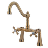 Restoration Two-Handle 2-Hole Deck Mount Clawfoot Tub Faucet