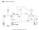 Restoration Two-Handle 2-Hole Deck Mount Clawfoot Tub Faucet