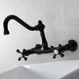 Vintage Two-Handle 2-Hole Wall Mount Bathroom Faucet