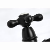 Restoration Two-Handle 4-Hole Deck Mount Bridge Kitchen Faucet with Brass Side Sprayer