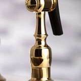 Restoration Two-Handle 4-Hole Deck Mount Bridge Kitchen Faucet with Brass Side Sprayer