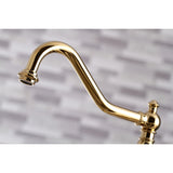 Restoration Two-Handle 4-Hole Deck Mount Bridge Kitchen Faucet with Side Sprayer