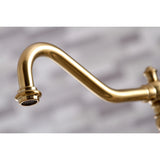 Restoration Two-Handle 4-Hole Deck Mount Bridge Kitchen Faucet with Side Sprayer