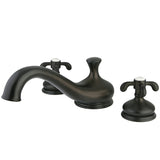 French Country Two-Handle 3-Hole Deck Mount Roman Tub Faucet