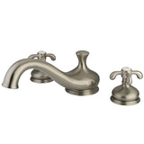 French Country Two-Handle 3-Hole Deck Mount Roman Tub Faucet