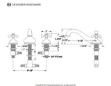French Country Two-Handle 3-Hole Deck Mount Roman Tub Faucet