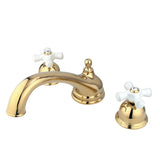 Vintage Two-Handle 3-Hole Deck Mount Roman Tub Faucet