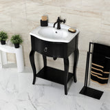 Fuller One-Handle 1-Hole Bathroom Faucet with Push Pop-Up Drain