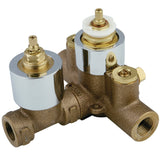 Pressure Balanced Thermostatic Tub and Shower Valve with Volume Control, with Stops