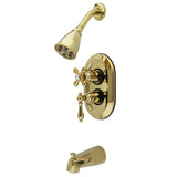 Two-Handle 3-Hole Wall Mount Tub and Shower Faucet
