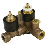 Pressure Balanced Thermostatic Tub and Shower Valve with Volume Control, with Stops