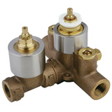 Pressure Balanced Thermostatic Tub and Shower Valve with Volume Control, with Stops