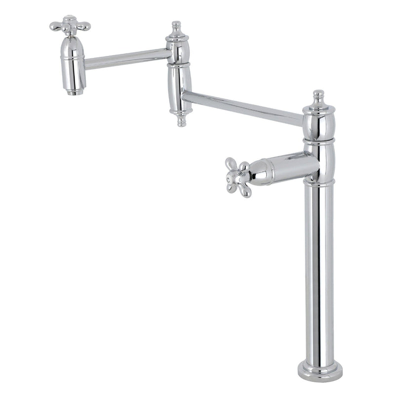 Restoration Two-Handle 1-Hole Deck Mount Pot Filler Faucet