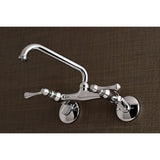 Kingston Double-Handle 2-Hole Wall Mount Laundry Faucet