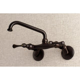 Kingston Double-Handle 2-Hole Wall Mount Laundry Faucet
