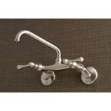 Kingston Double-Handle 2-Hole Wall Mount Laundry Faucet