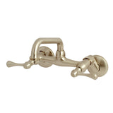 Kingston Double-Handle 2-Hole Wall Mount Laundry Faucet