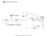 Kingston Double-Handle 2-Hole Wall Mount Laundry Faucet