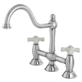 Restoration Two-Handle 3-Hole Deck Mount Bridge Kitchen Faucet