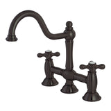 Restoration Two-Handle 3-Hole Deck Mount Bridge Kitchen Faucet