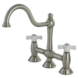 Restoration Two-Handle 3-Hole Deck Mount Bridge Kitchen Faucet