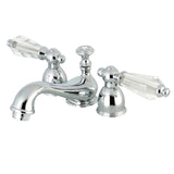 Wilshire Two-Handle 3-Hole Deck Mount Mini-Widespread Bathroom Faucet with Brass Pop-Up
