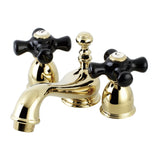 Duchess Two-Handle 3-Hole Deck Mount Mini-Widespread Bathroom Faucet with Brass Pop-Up