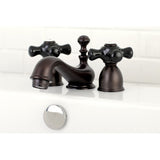 Duchess Two-Handle 3-Hole Deck Mount Mini-Widespread Bathroom Faucet with Brass Pop-Up